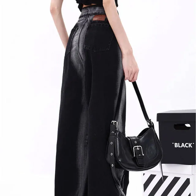 Black Wide Leg Pants for Women, Premium Cotton/Polyester Blend