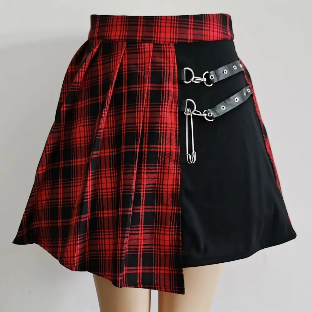 Gothic Style Cotton & Polyester Blend Womens Skirt