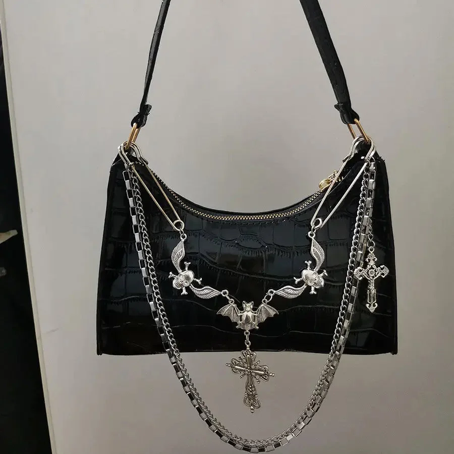 Stylish Gothic PU Leather Womens Bag