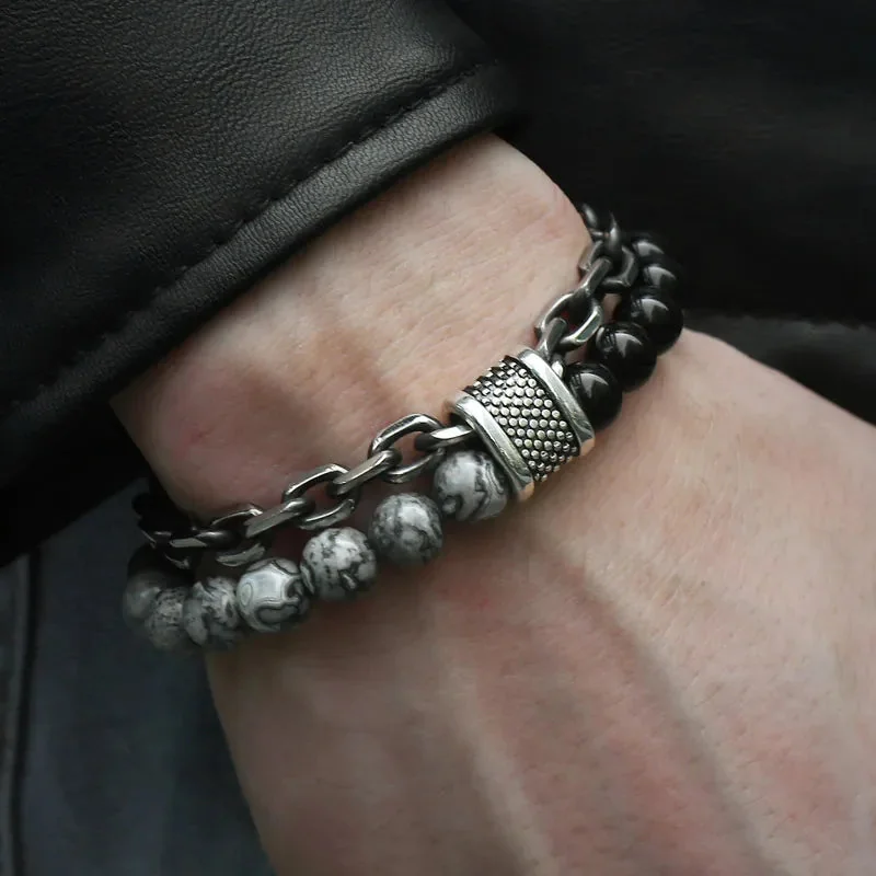 Silver Stainless Steel Bracelet - Limited Edition 21cm Unisex Wristband