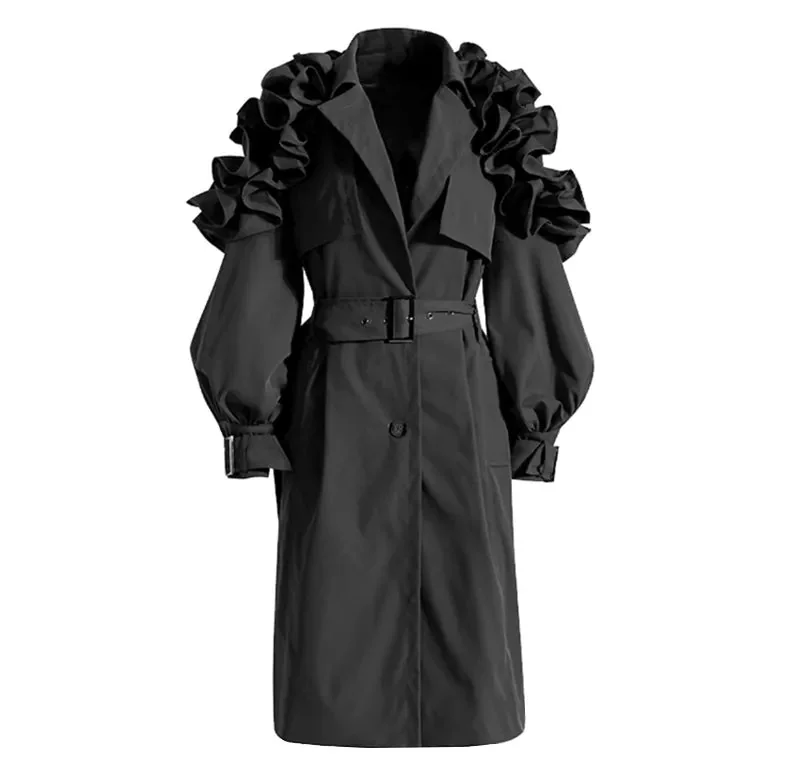 Elegant Black Trench Coat for Women