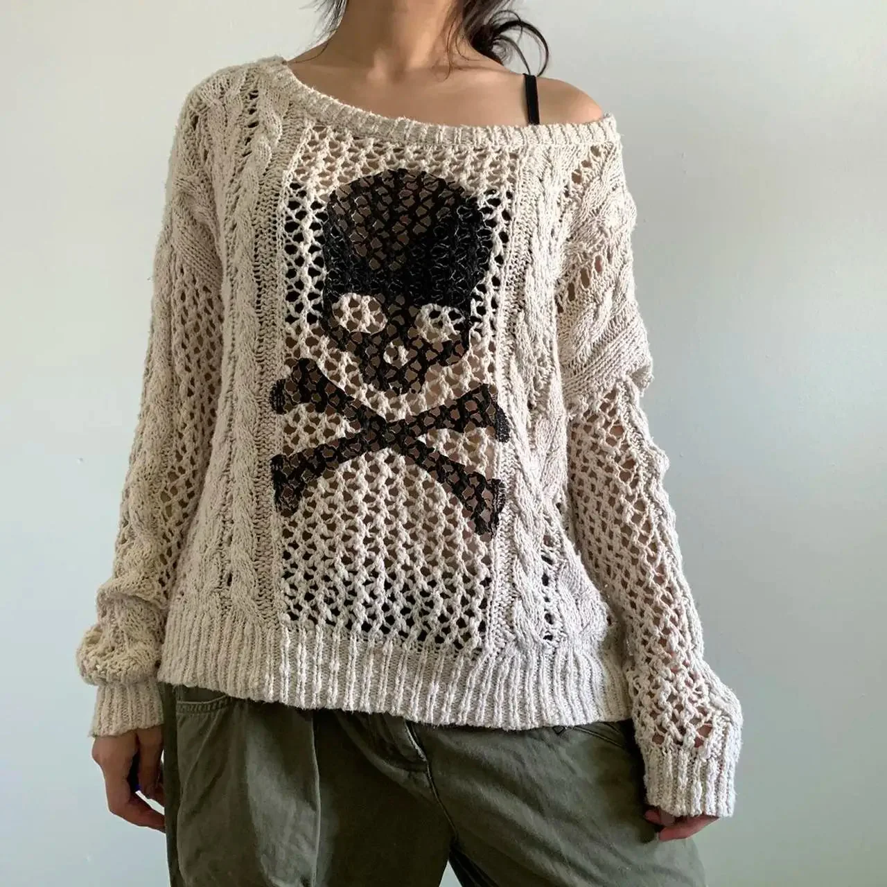Premium Skull Print Womens Cotton Polyester Jumper