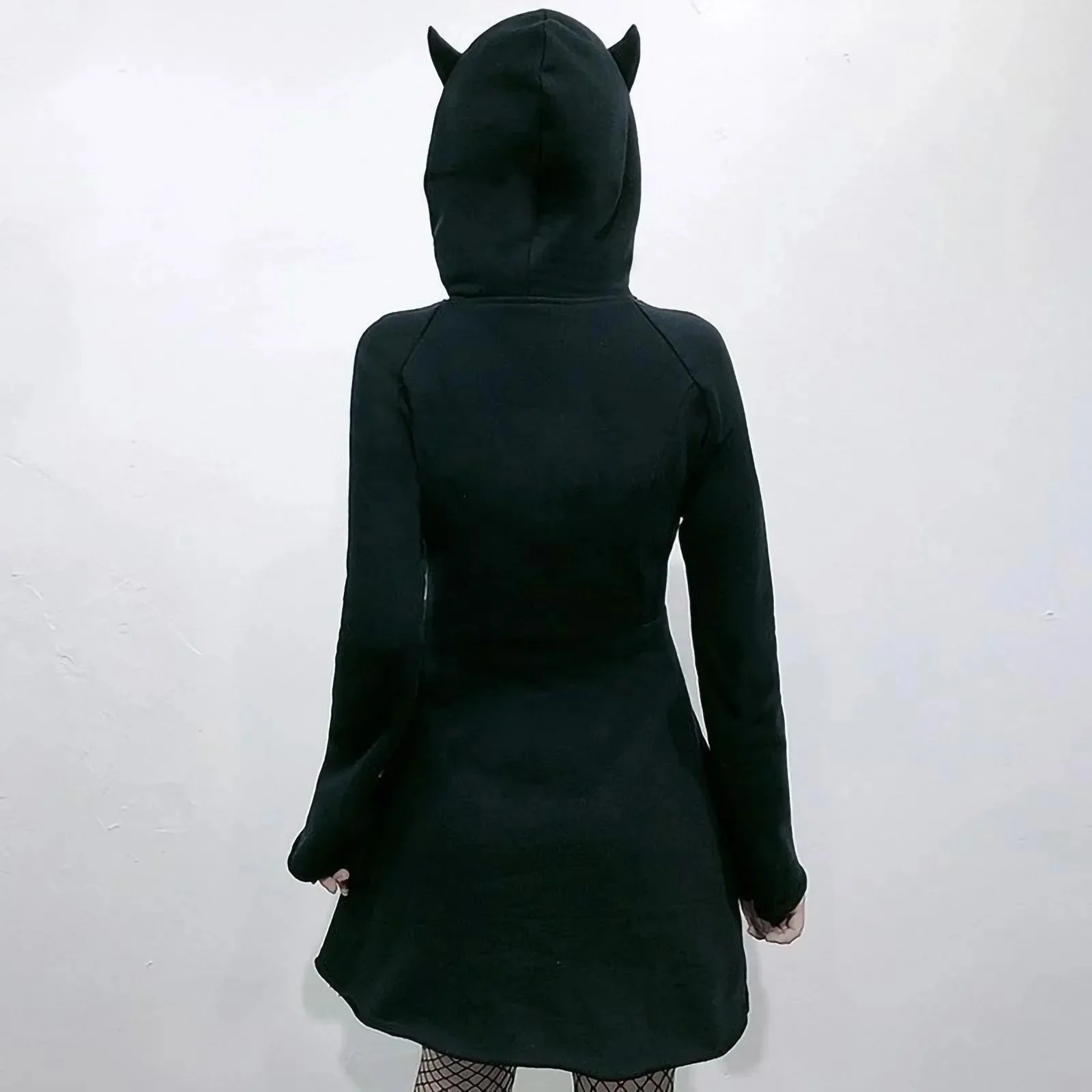 Chic Hooded Cotton-Polyester Dress for Women