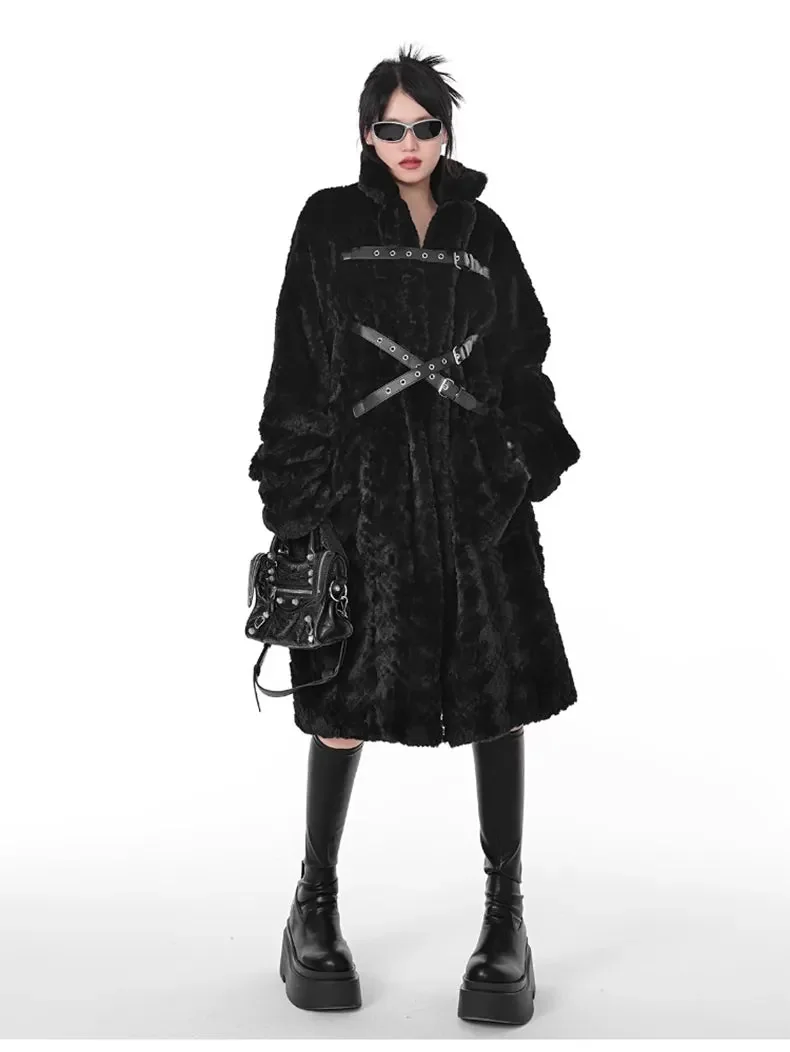 Premium Black Faux Fur Jacket Womens Coat