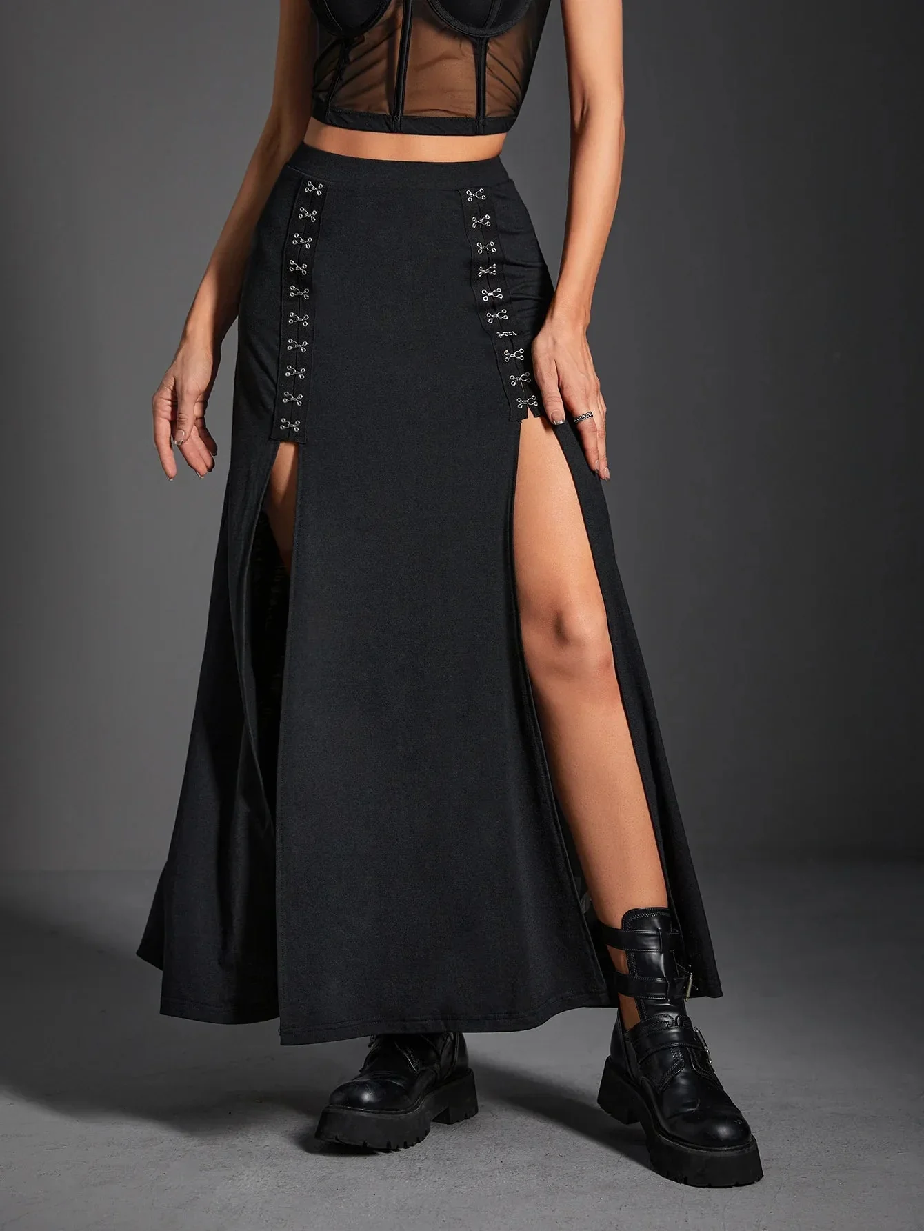 Gothic Style Womens Black Skirt