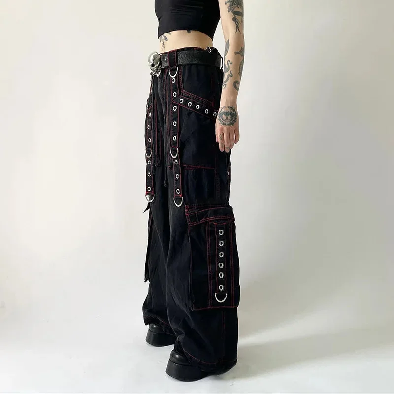 Black Womens Cargo Pants Classic Fit