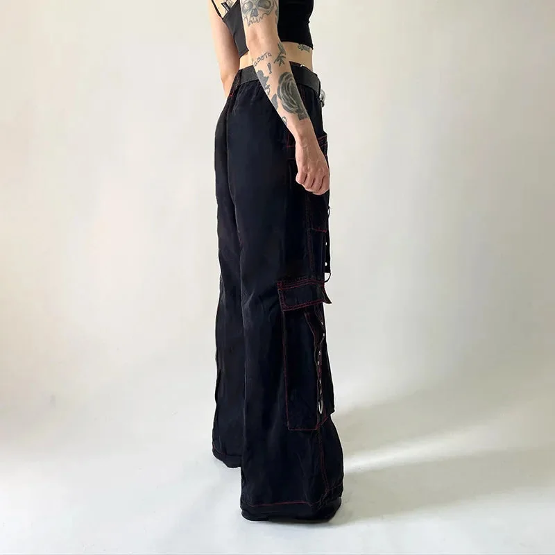 Black Womens Cargo Pants Classic Fit