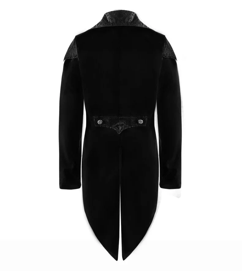 Elegant Vintage Tailcoat Mens Jacket Black Red