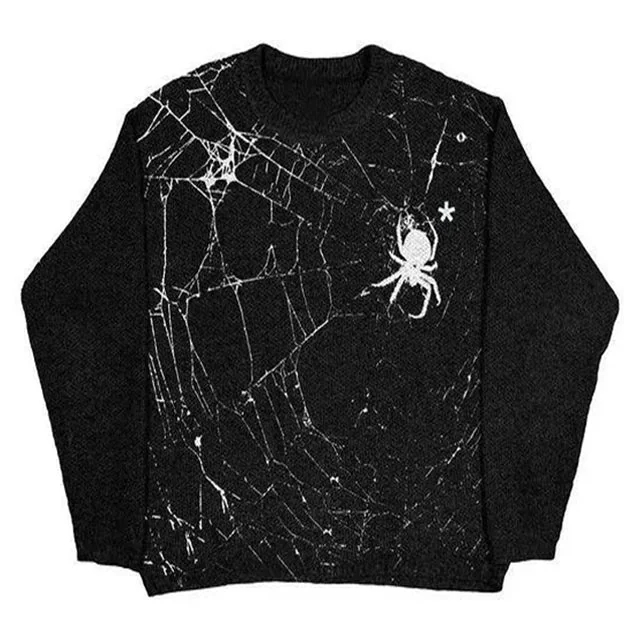 Black Gothic Style Sweater Womens Premium Cotton Polyester Blend