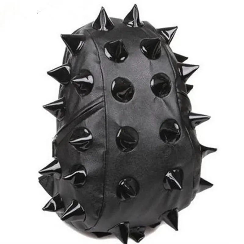Black Spiked PU Leather Backpack 41X31x17cm