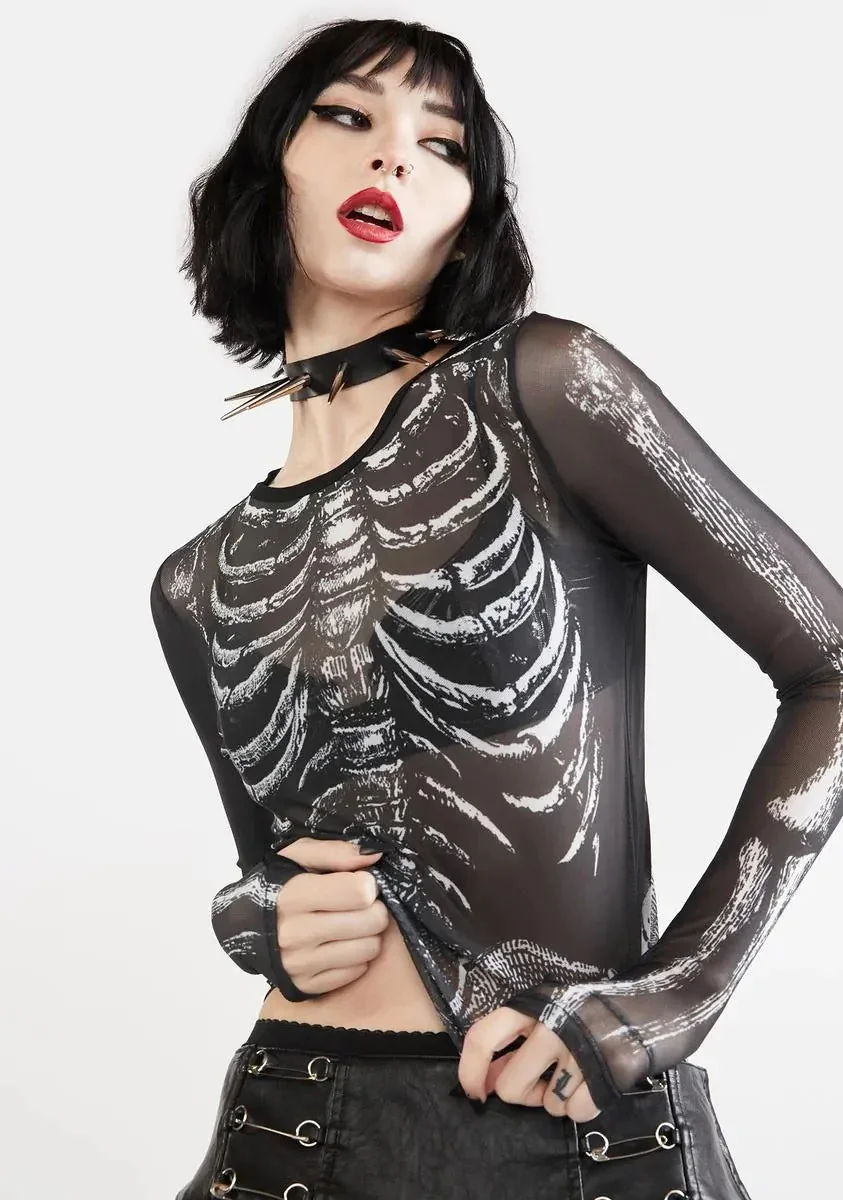 Limited Edition Gothic Cotton & Polyester Womens Top