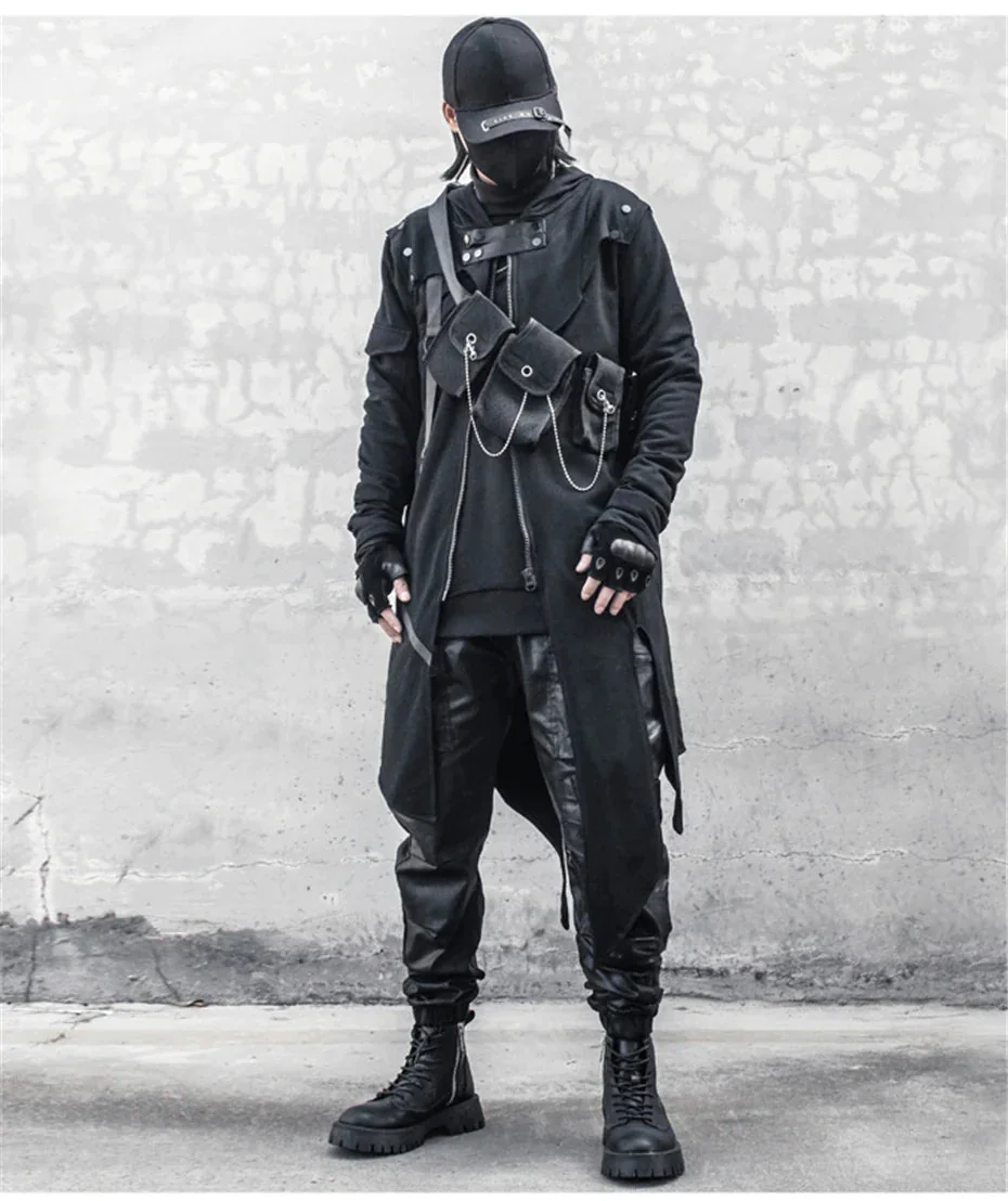 Black Hooded Trench Jacket