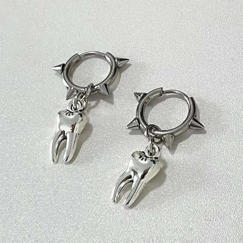 Iron Alloy Tooth Stud Earrings Set in Unique Designs