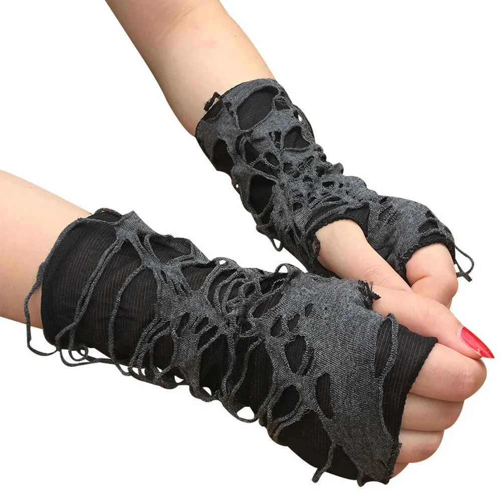 Chic Black Gothic Fingerless Gloves