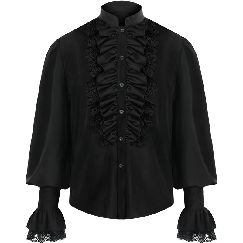 Elegant Victorian Style Mens Cotton Shirt