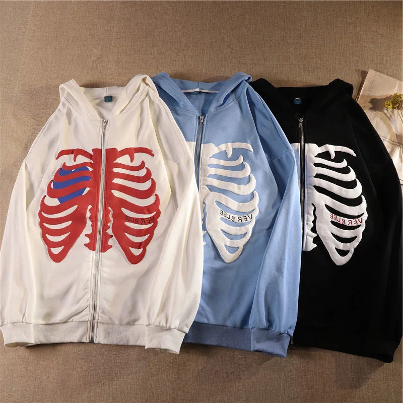 Premium Skeleton Print Hoodie in Cotton & Polyester Blend