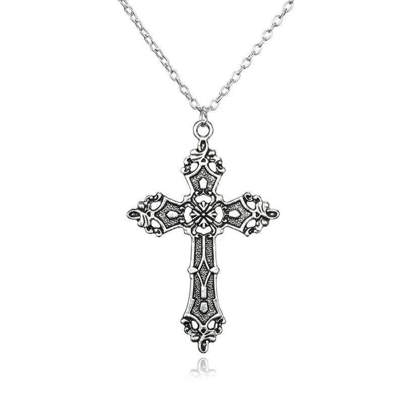 Vintage Cross Pendant Necklace - Premium Metal Design