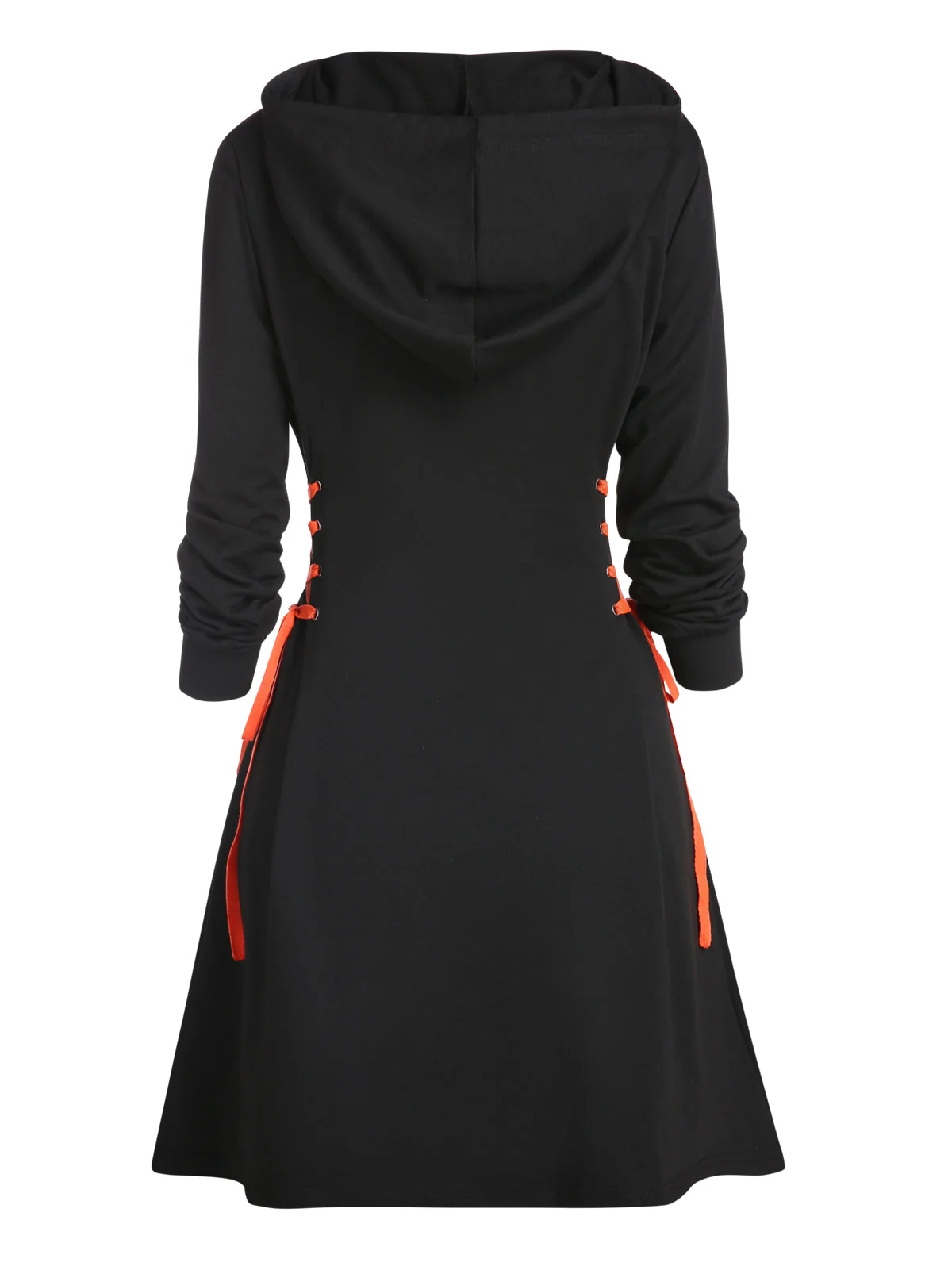 Black Hollow Out Hooded Dress for Women