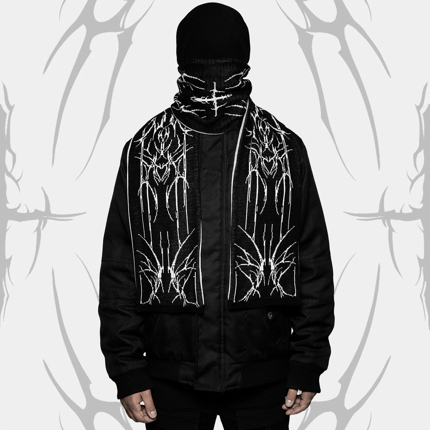 Black Premium Viscose Gothic Scarf 180cm*25cm