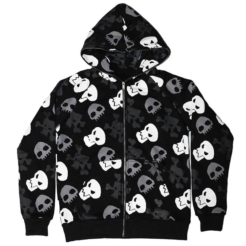 Premium Skull Design Womens Hoodie Black