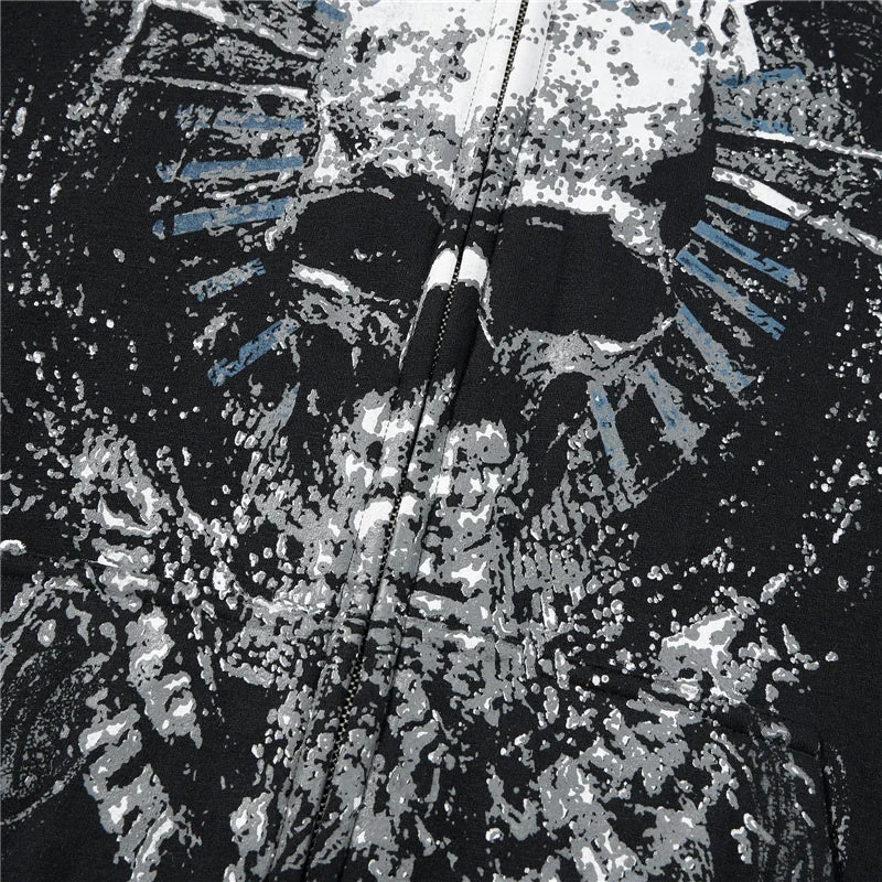 Premium Oversized Skull Print Hoodie - High-Quality Cotton Blend