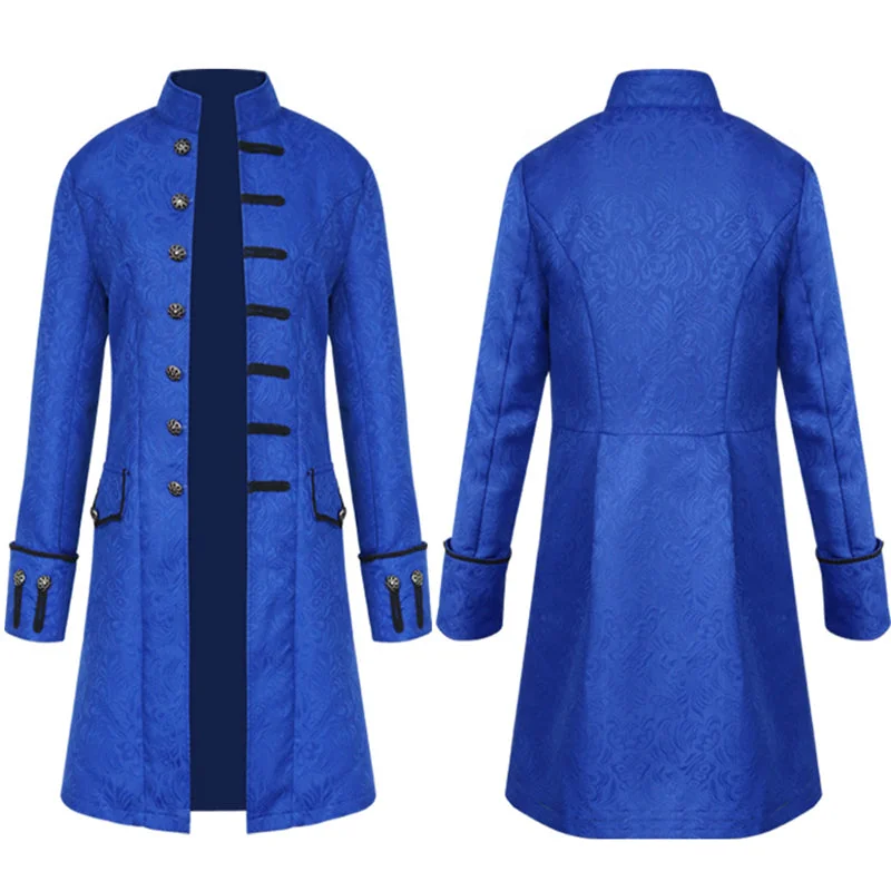 Elegant Gothic Style Mens Coat in Premium Cotton Polyester Blend