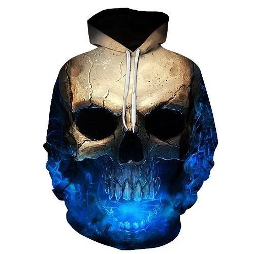 Skull Print Premium Cotton Polyester Hoodie
