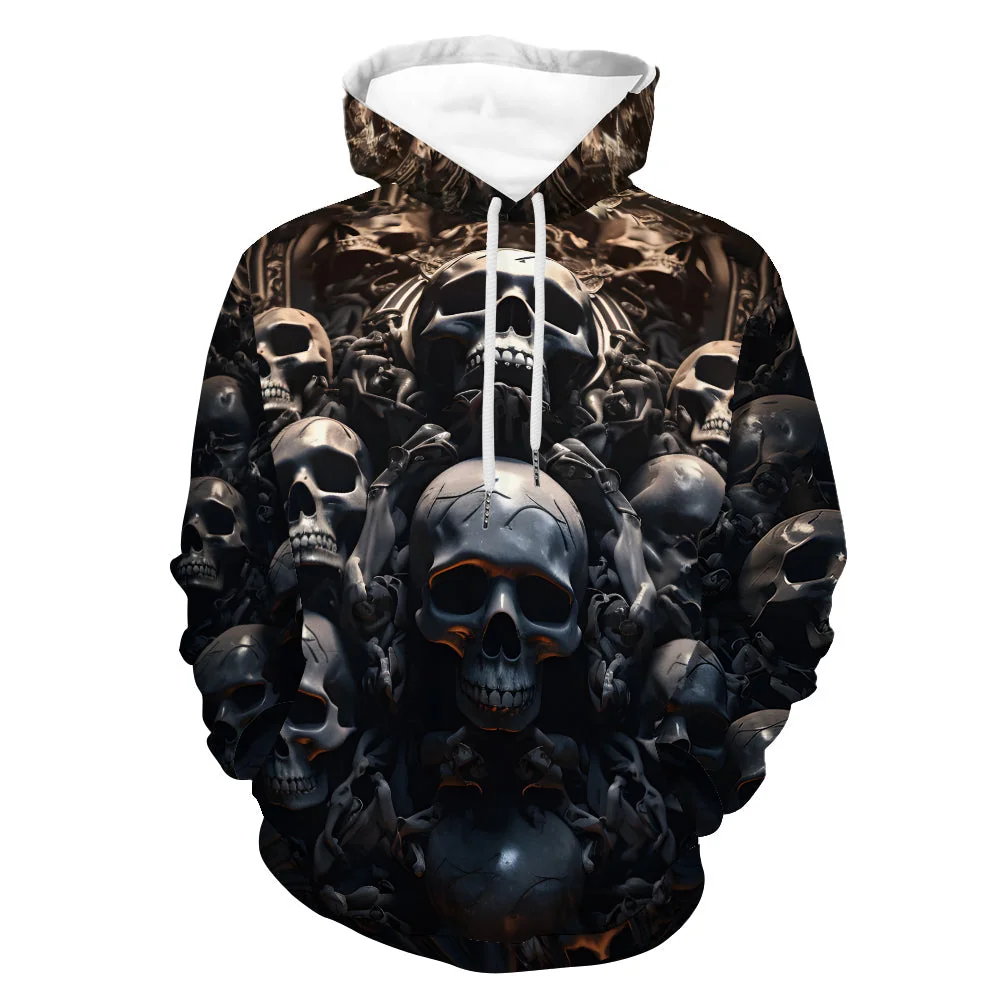 Darkness Print Cotton-Polyester Blend Hoodie
