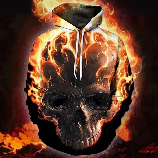 Charismatic Flamie Skull Hoodie in Premium Cotton Blend