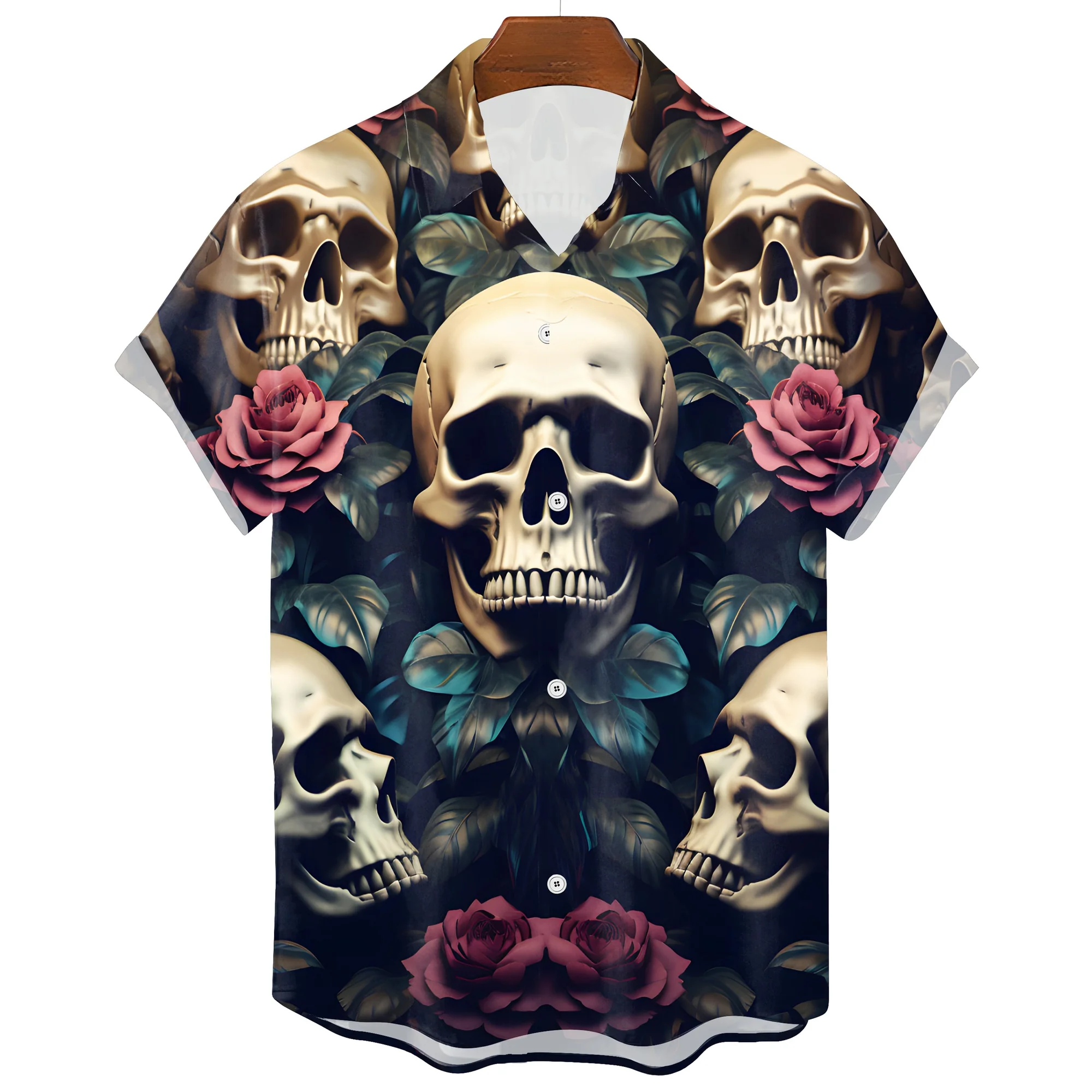 Hawaiian Skull Unisex T-Shirt Black Premium Blend