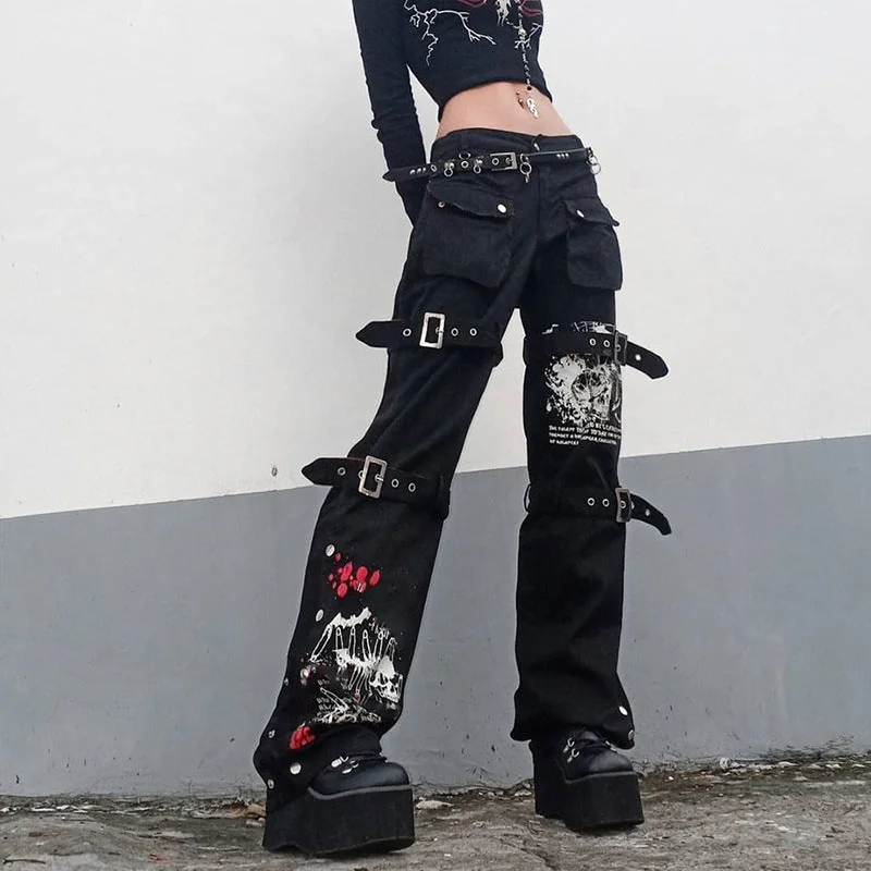 Gothic Cargo Pants in Premium Cotton & Polyester Blend