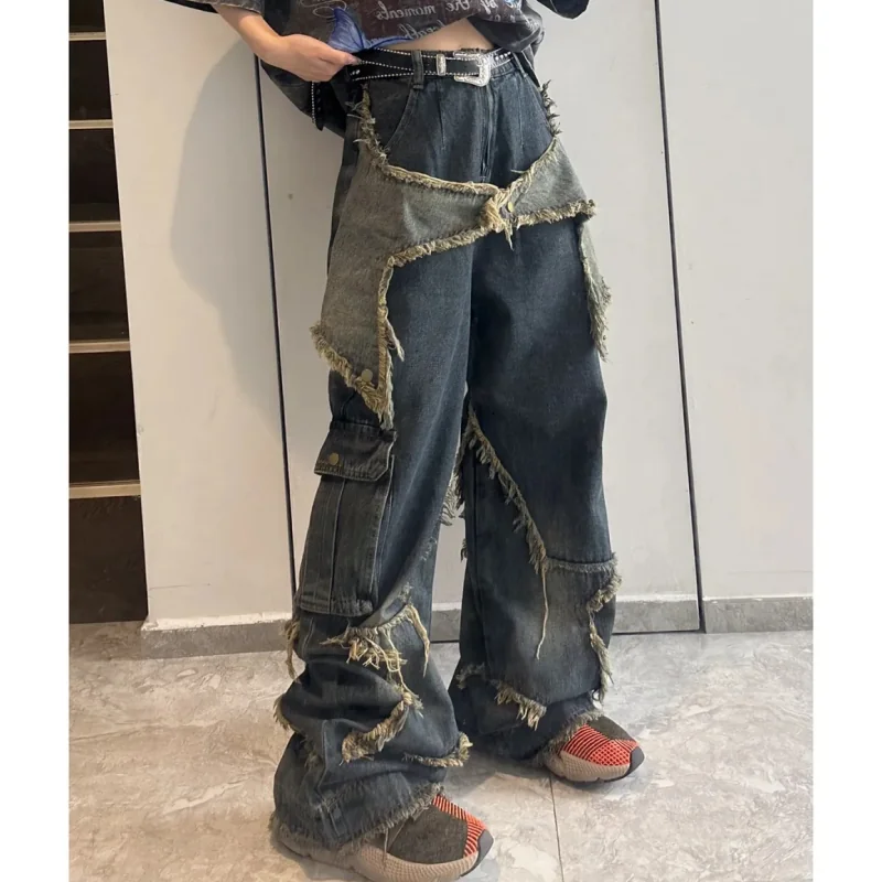 Stylish Vintage Wide-Leg Denim Jeans for Women