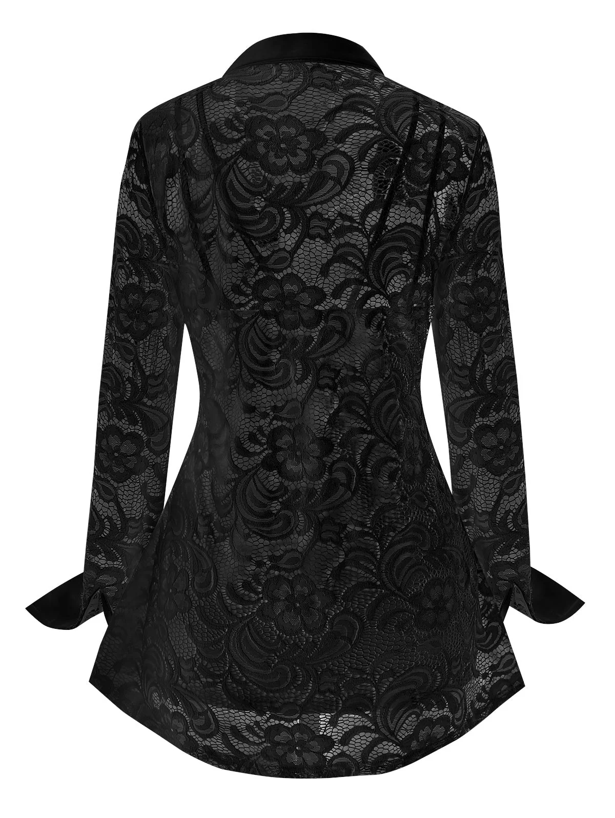 Elegant Gothic Flower Print Top