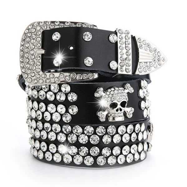 Gothic Skull Leather Belt for Women