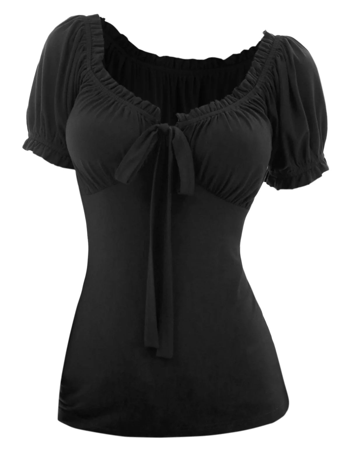 Gothic Bowknot Womens Shirt - Premium Spandex Blend