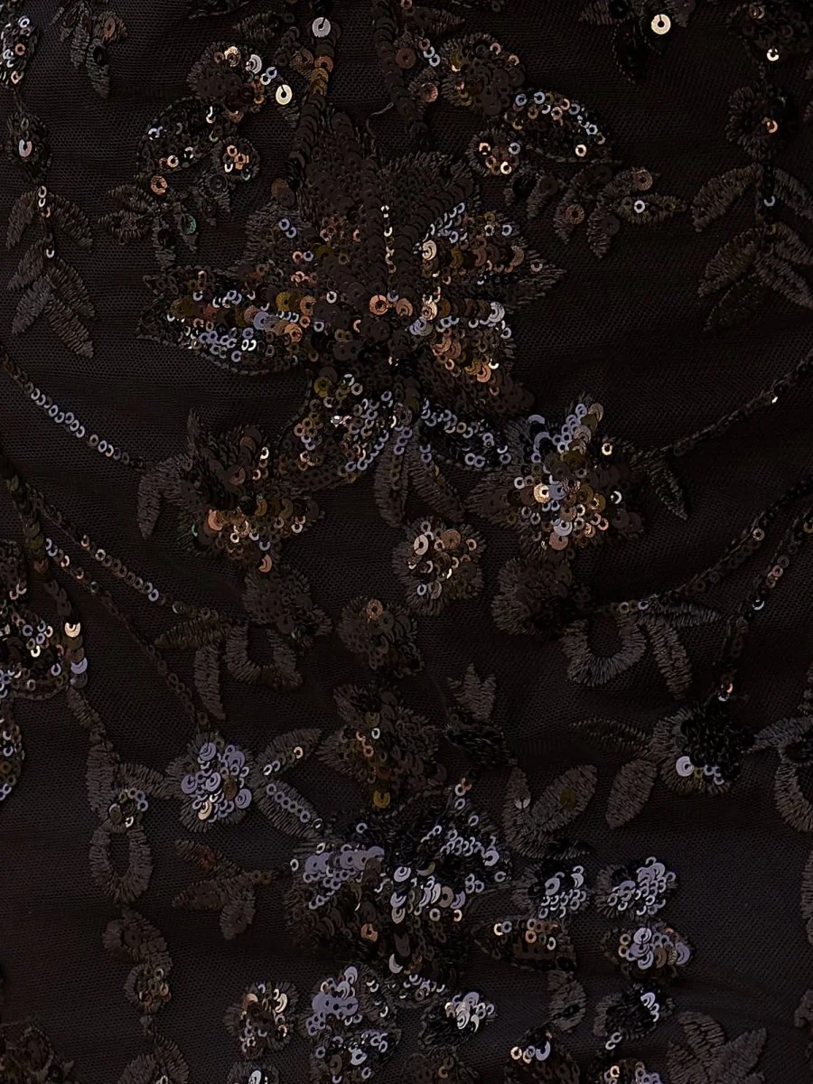 Elegant Black Lace Applique Mermaid Prom Dress