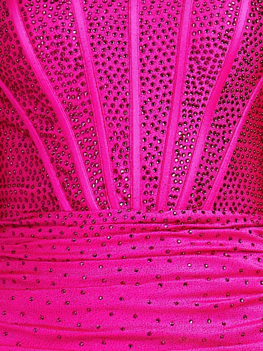 Fuchsia Satin Scoop Neck Homecoming Dress with Bow Straps