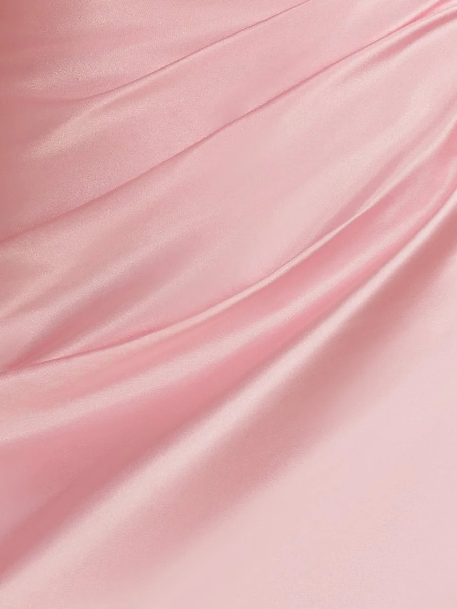 Pink Strapless Satin Sheath Short Homecoming Dress