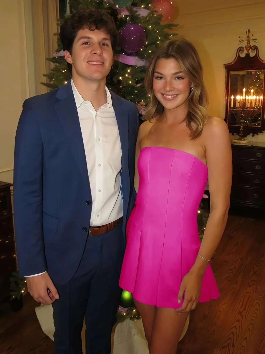 Fuchsia Satin A-Line Homecoming Mini Dress