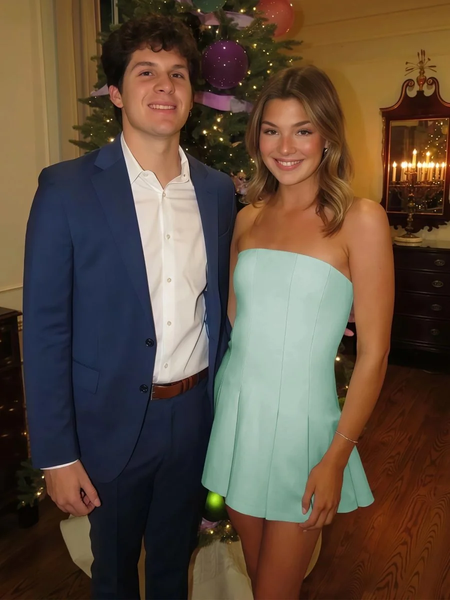 Mint Green Satin A-line Homecoming Dress