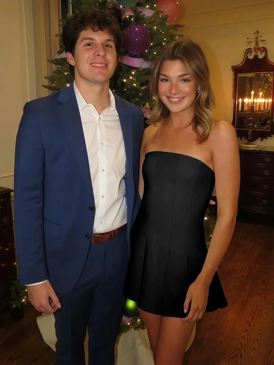 Strapless Satin A-line Homecoming Dress in Black