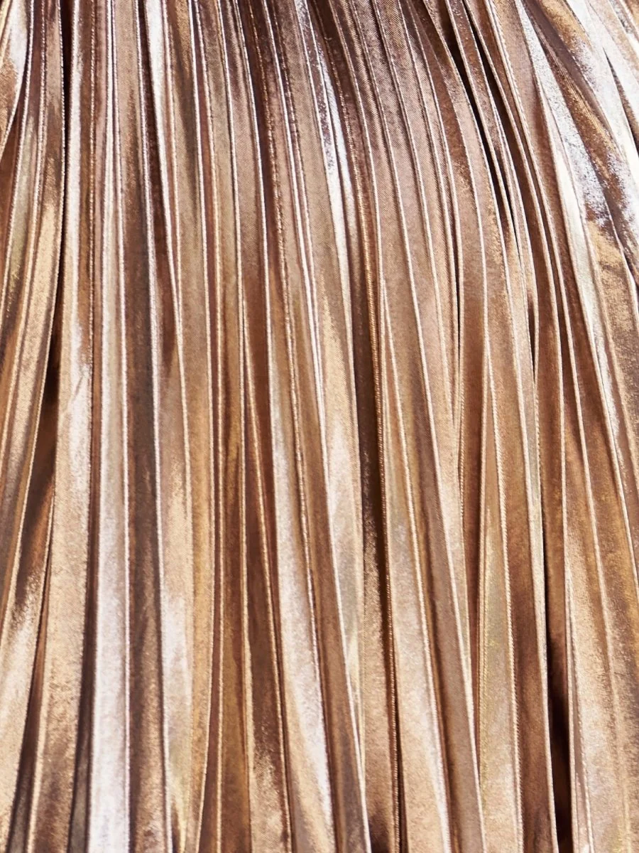 Beige V Neck A-Line Metallic Pleated Short Homecoming Dress