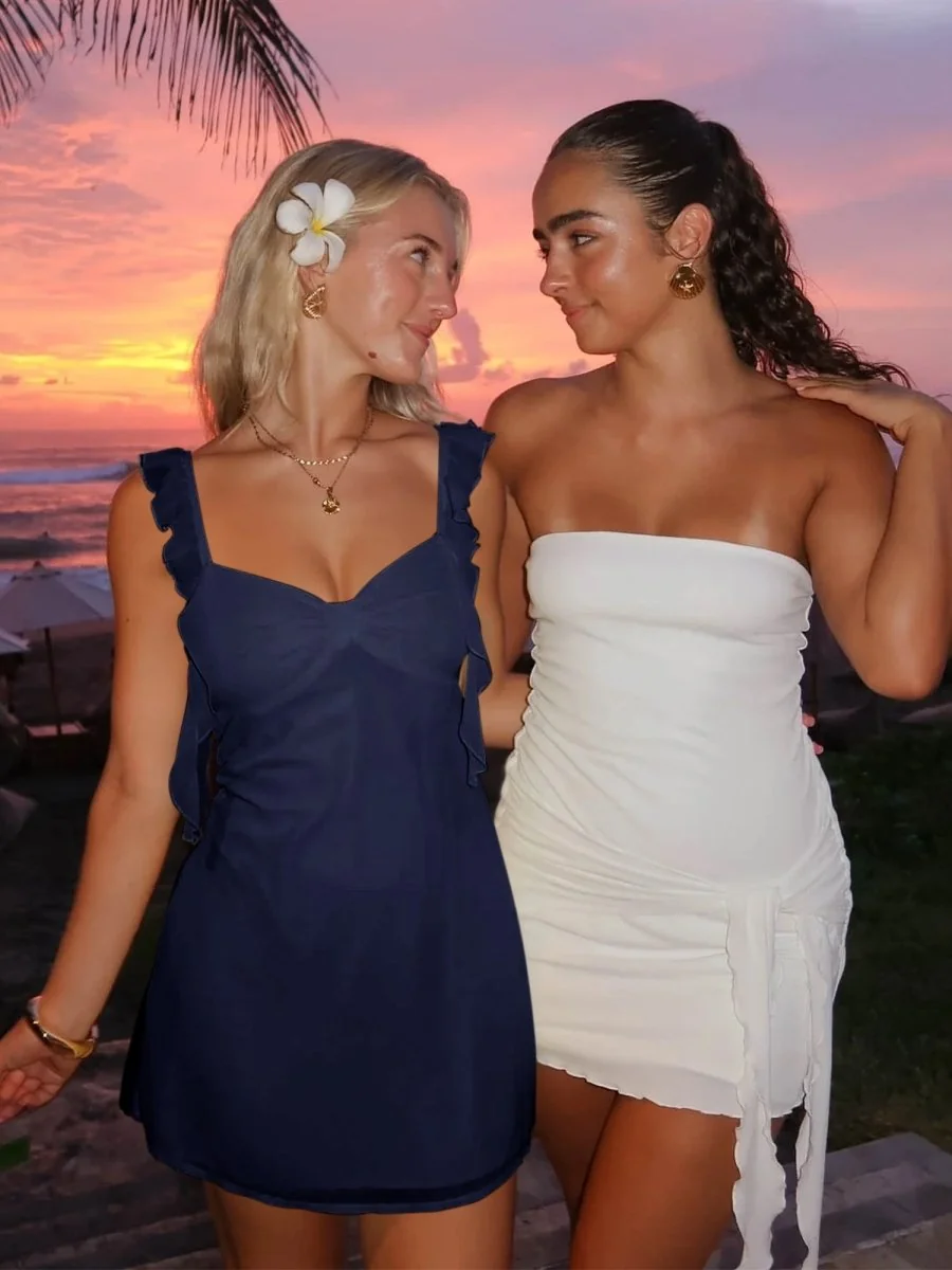 Short Yellow Satin V-Neck Ruffle Homecoming Dress