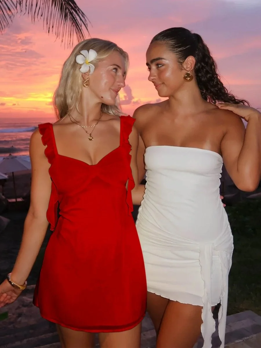 Short Yellow Satin V-Neck Ruffle Homecoming Dress