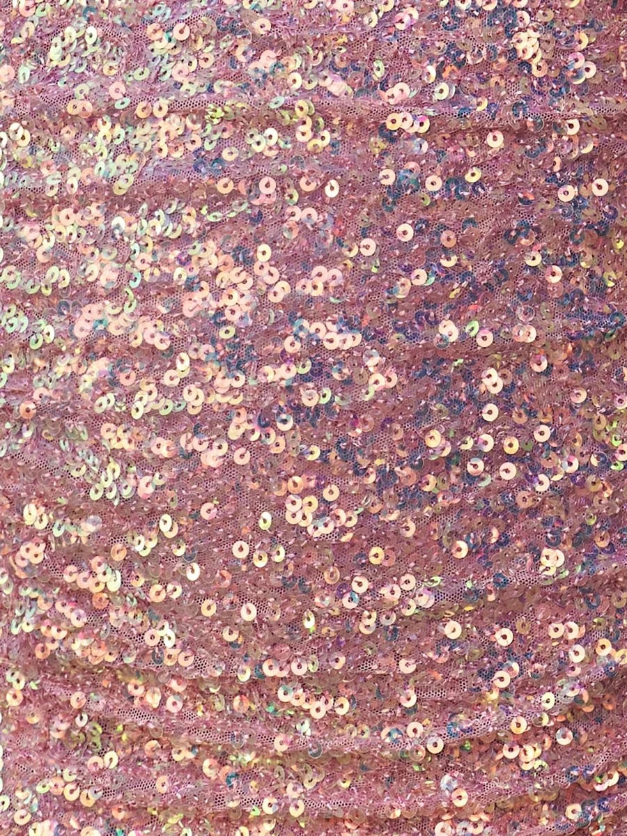 Coral Sequined Sheath Mini Dress - Elegant Party Cocktail Dress