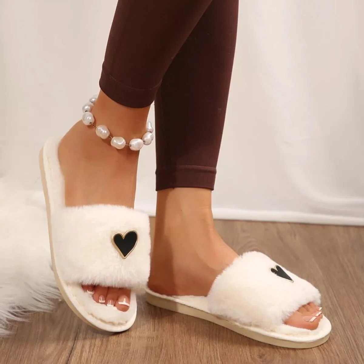 Fluffy Open Toe Slippers for Women