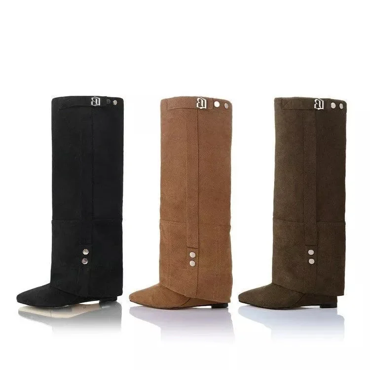 Womens Point Toe Block Heel Ankle Boots