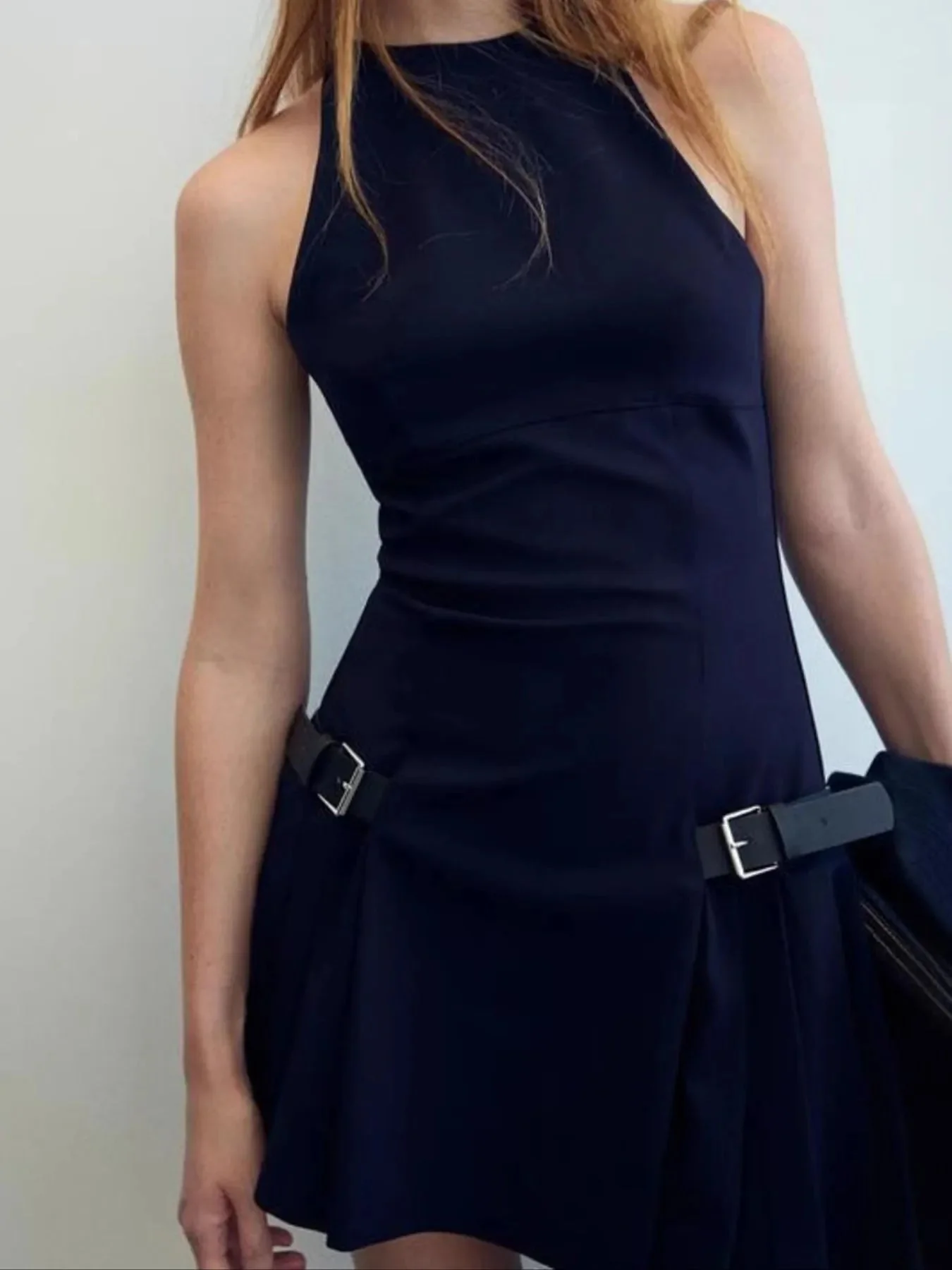 Sleeveless Halter Neck Mini Dress