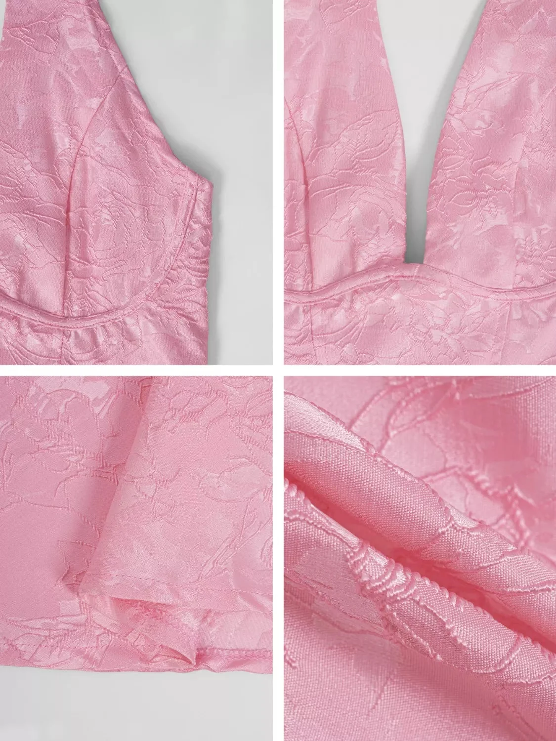 Black Halter Neck Midi Dress with Pockets