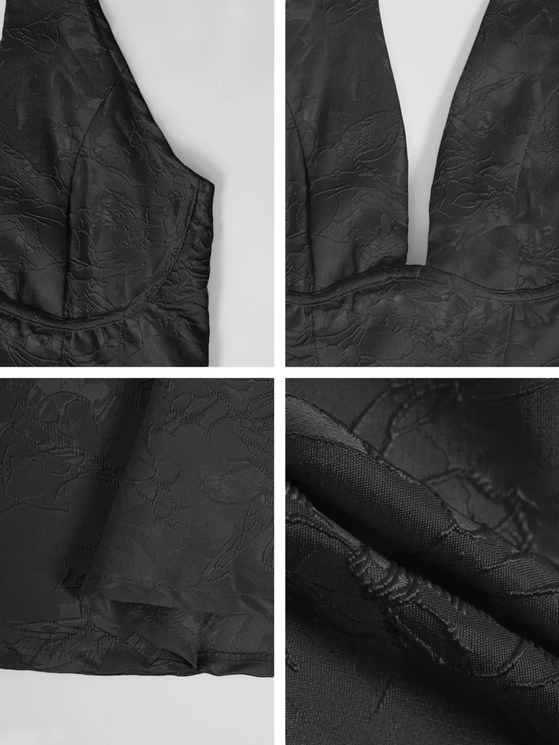 Black Halter Neck Midi Dress with Pockets